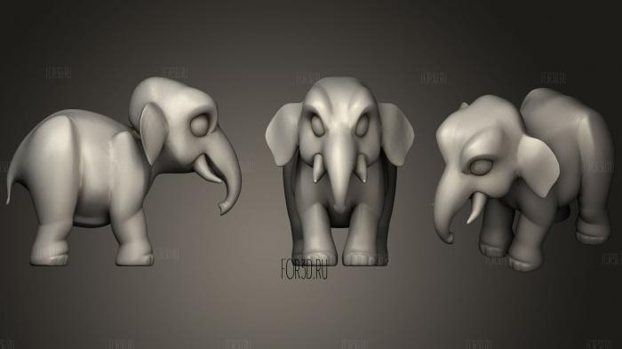 Cartoon Elephant9 3d stl модель для ЧПУ